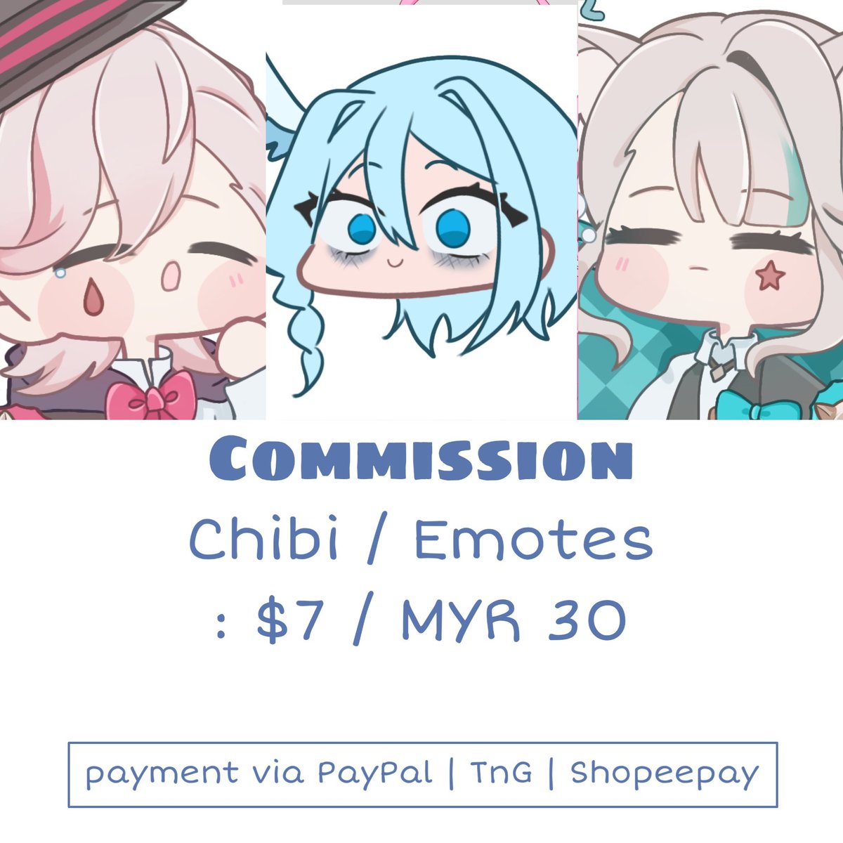 rairaiev's tweet photo. MY COMMISSION SHEET!!!

★ Payment; PayPal, TnG, ShoPeepay 
★ Dm me for comms! https://t.co/YWMNZkPc7A