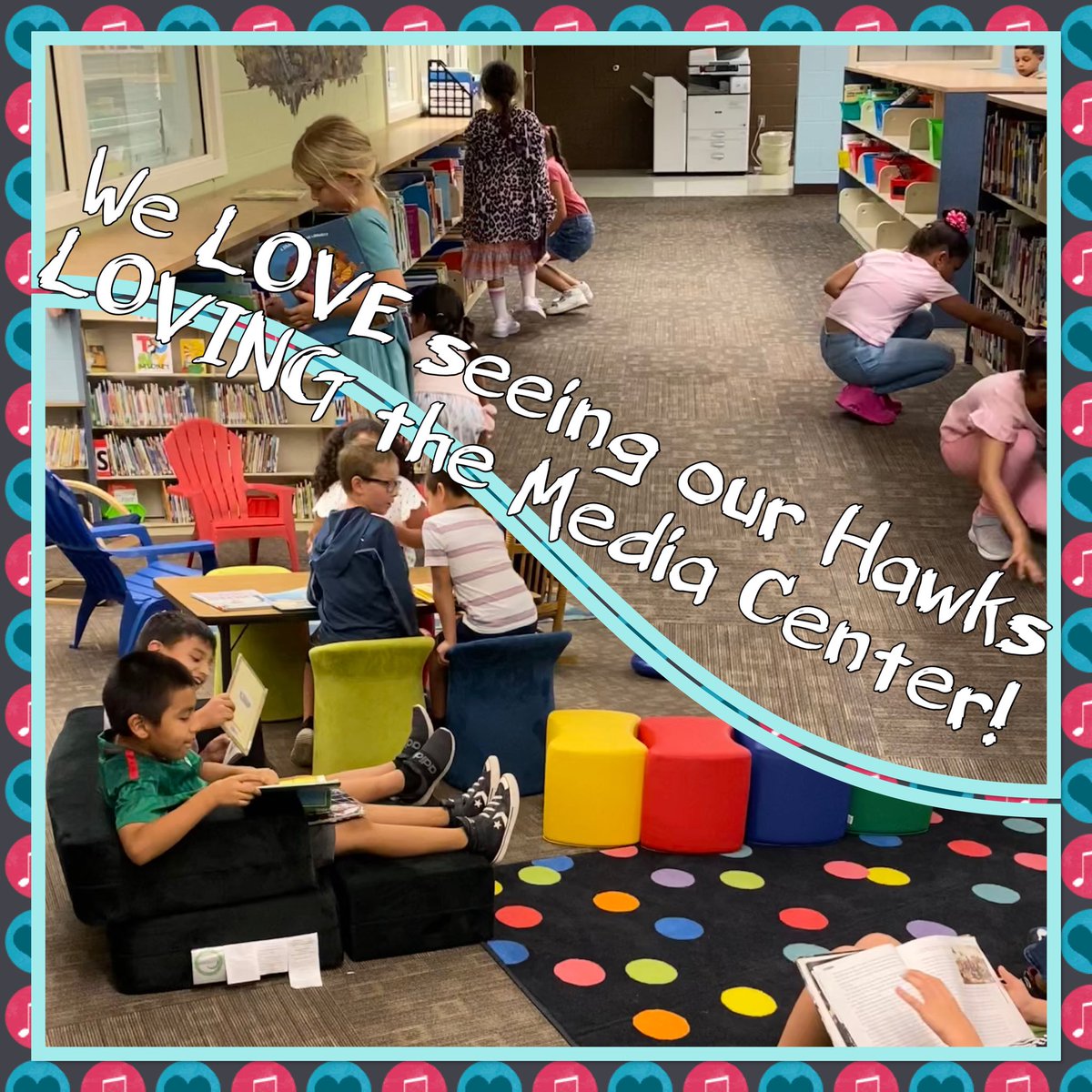 SPEHAWKSNAPLES's tweet photo. It is great to see our students selecting books and loving their time in the Media Center! #LovingReading #LifelongReaders https://t.co/zt7NcPc6yn