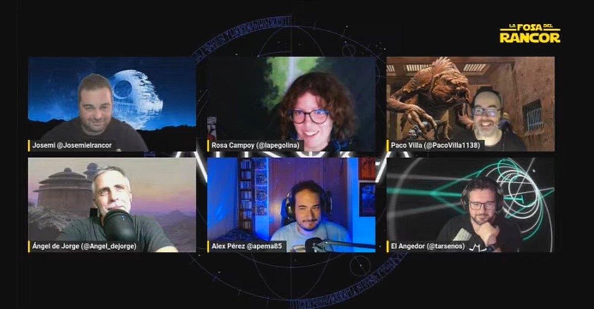 Lafosadelrancor's tweet photo. Ya podéis escuchar  a @Josemielrancor @lapegolina @PacoVilla1138 @Angel_deJorge @apema85 y @Tarsenos en nuestro nuevo directo dedicado al espectacular cuarto episodio de #Ahsoka

YouTube➡️https://t.co/wAwV0GJgQZ

Twitch➡️https://t.co/WUsJVDwA0f

¡No os lo perdáis! #StarWars💫🎙️ https://t.co/slZv6pQJBH