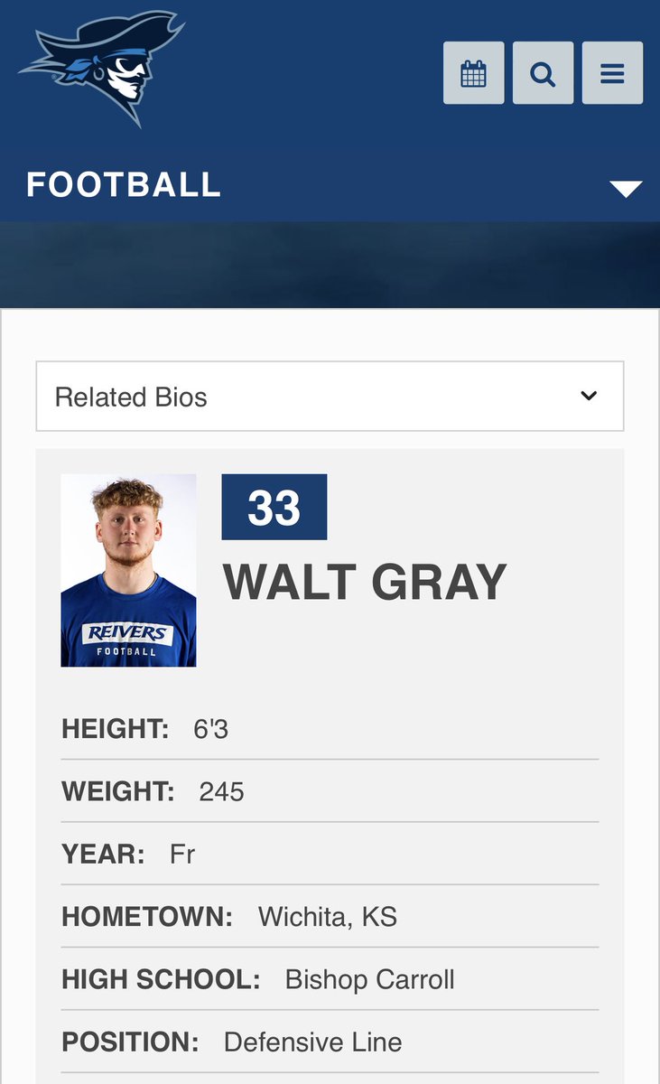 _waltgray's tweet image. First College Tackle Week One! @CoachAaronTerry @ReiverFootball