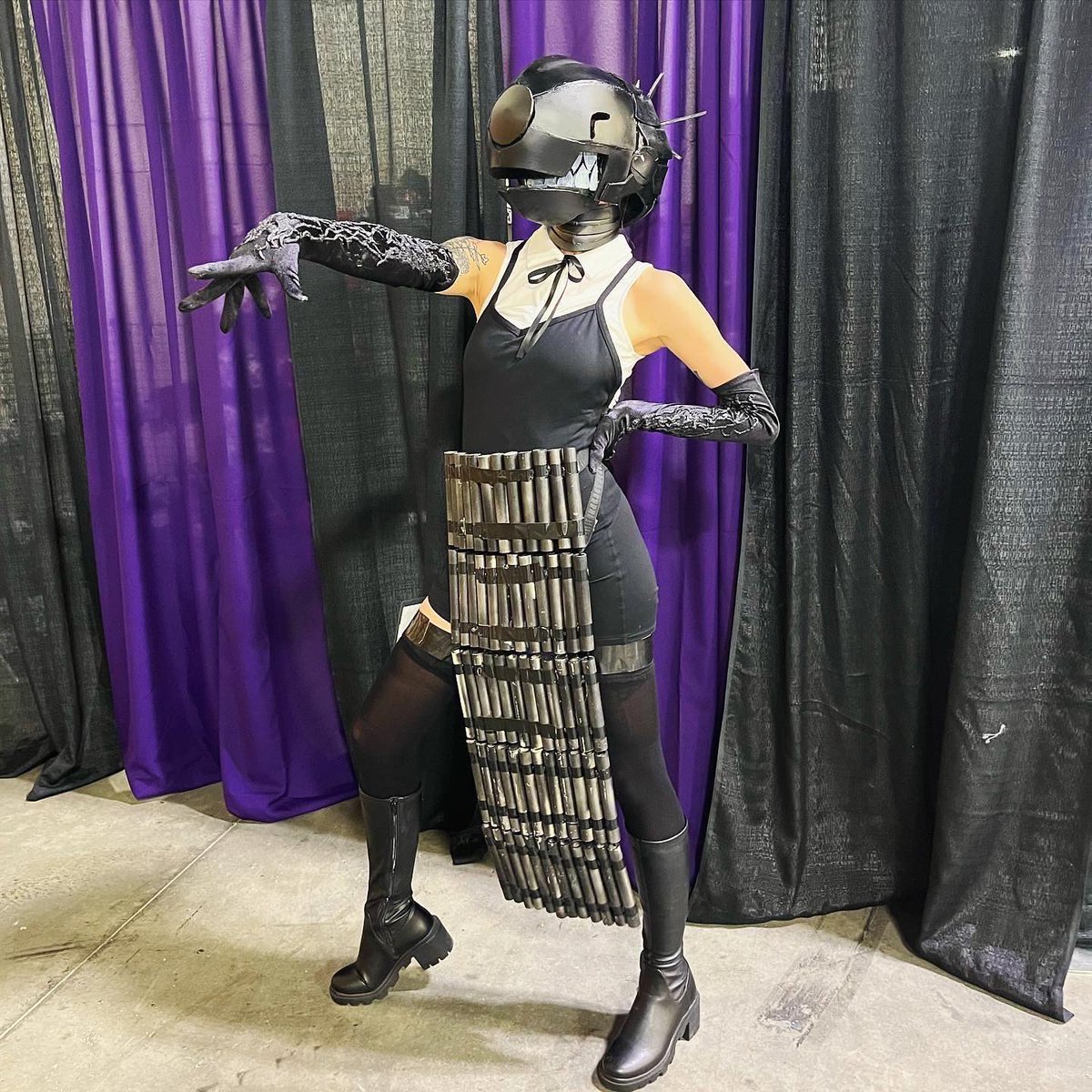 asmrblush's tweet image. Did 3 new cosplays last weekend. Bomb devil was a big ol hassle but damn it looked cool. 

#cosplay #chainsawman #bombdevil #nana #nanaosaki #steinsgate #kurisu