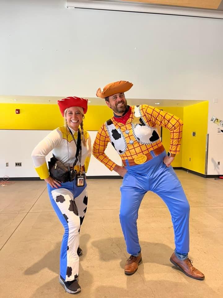 EHoffarth's tweet photo. Is there a better way to show up to the school assembly to help launch the upcoming Marshall Elementary Jog-a-Thon and Open The Magic event? We think not… #youvegotafriendinme https://t.co/gtpCAcxRgK