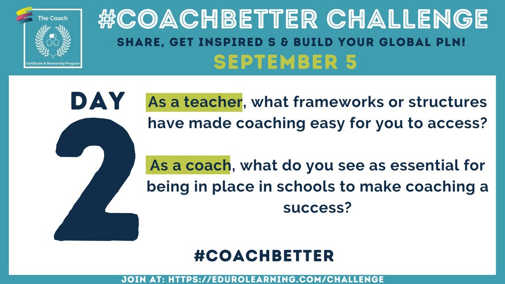 MsKRayCameron's tweet photo. #coachbetter Challenge Day 2:
As a coach, Clarity around short and long-term goals for coaching and coaches has been essential and is an ongoing process. 
Participating in @edurolearning's The Coach program was foundational for work around Clarity to happen in my district. https://t.co/zsFwibxxtE