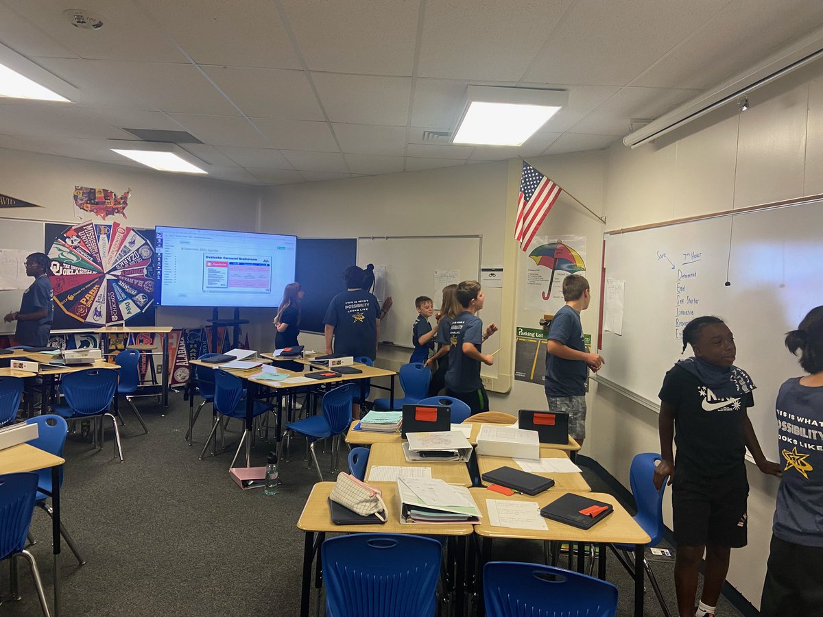 NewMarkAVID's tweet photo. Another great week in AVID! It was all about organization this week. Getting our systems for organizing materials (binders) and time (planners) set up. The team looked great in their AVID shirts for our monthly AVID/College spirit day! @NMMSNorthstars https://t.co/ENYmSgqZ8v