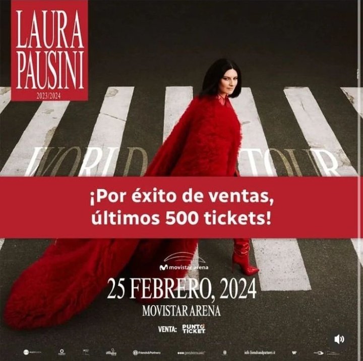 Laura2uChile's tweet photo. ¡Si!
 Por éxito de ventas solo quedan los últimos 500 tickets para ver a nuestra @LauraPausini en el @movistararena 🎶💥🇨🇱
No te quedes sin tu ticket y ver el regreso de nuestra Laura Pausini a chile celebrando sus 30 años de Trayectoria
Produce @multimusica https://t.co/nuAPFsJdLU