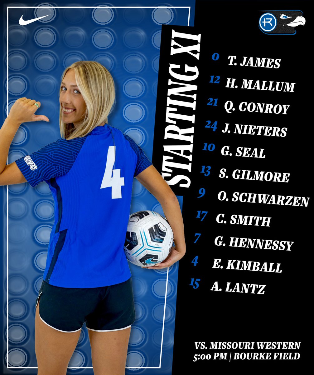 RUhawkssoccer's tweet photo. Your 𝙎𝙩𝙖𝙧𝙩𝙞𝙣𝙜 𝙓𝙄 for today’s home opener vs. Missouri Western😤

Kickoff at 5:00 PM ‼️

@ruhawks | #ruhawks https://t.co/iTG6d7EyHL