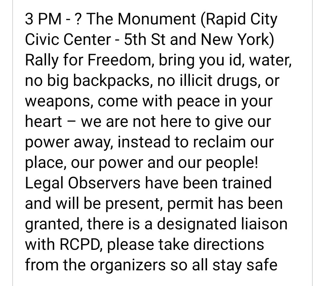 DirtbagEconomi1's tweet photo. 📣📣📣 Important Info from the @PennCoDems about the #ProtestAgainstHate today at The Monument in Rapid City. https://t.co/6oyMN946QS