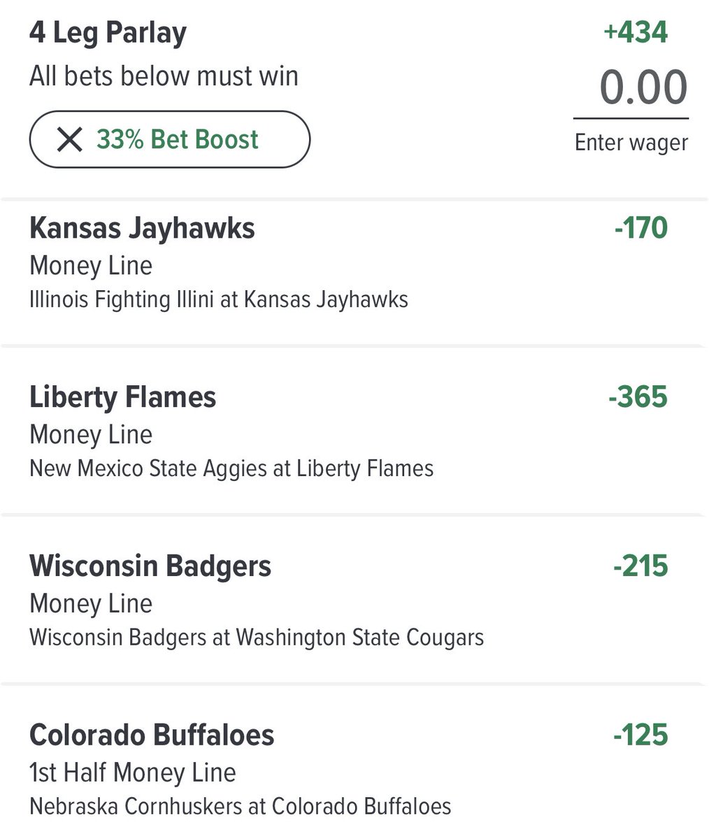 Odds_Job's tweet image. CZR: 33% CFB Profit Boost 🏈
EV: +16.46%
Fair Odds: +481
(0.3) Kelly Risk: 0.8u