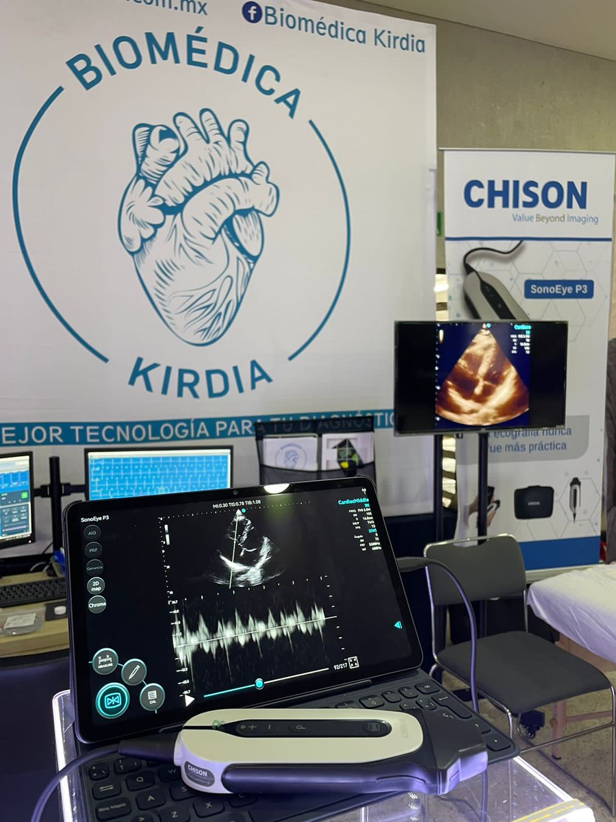 sonoeye's tweet photo. CHISON y nuestro distribuidor autorizado #BiomedicaKirdia en el Segundo Encuentro de Cardiología del Bajio en Querétaro presentando el #SonoAir70 y #SonoeyeP3 https://t.co/iuL6BJw0if