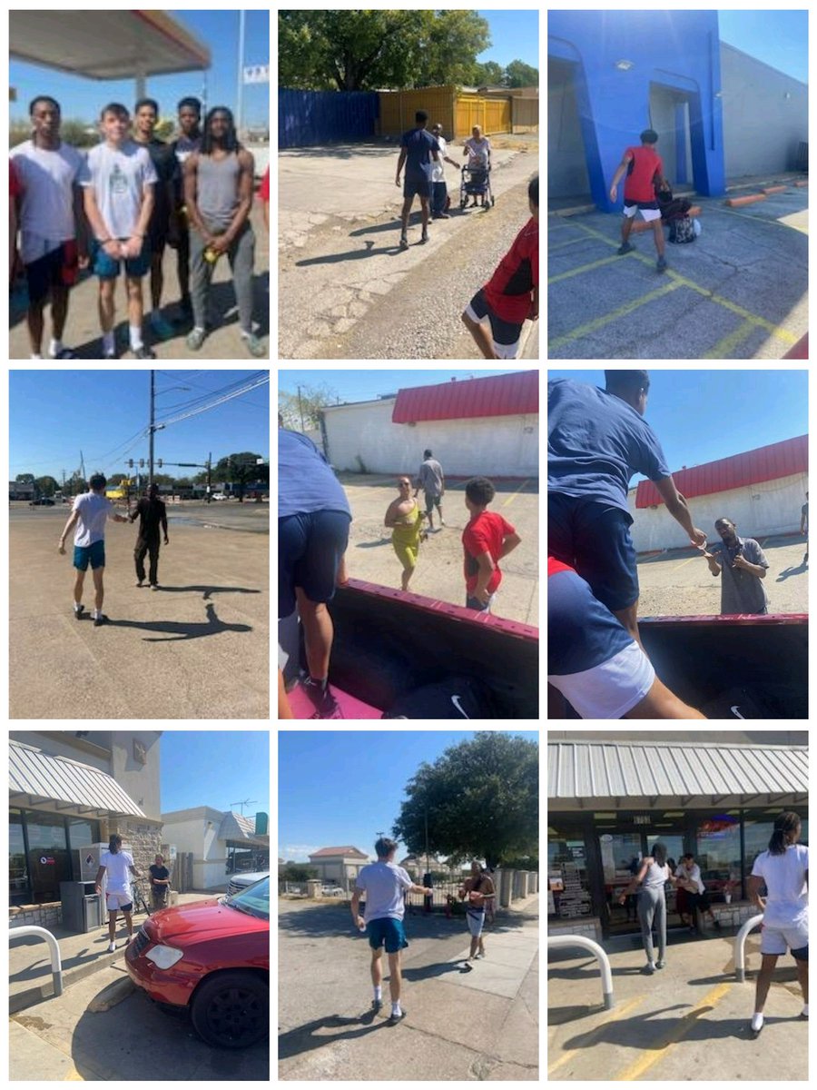 Friday, Sept. 8. Excessive heat warning 106. Our guys after morning workouts hit the streets passing out water and a good word.