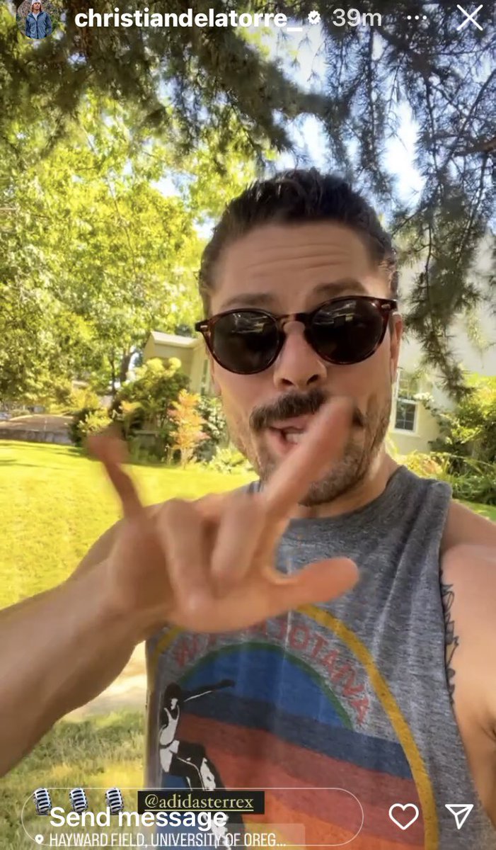 An FYI esp for anyone local, Christian from #TheTraitorsUS is in my city!Hope he enjoys all the nature he's seeing,so many places to hike/check out. Right now he's filming podcast across from Hayward Field, go say hey🤙🏼 I'd go say hello if I wasn't at work #Oregon @CdelaTorre__