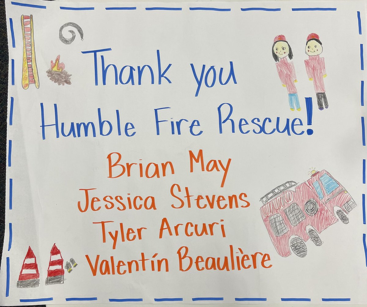 MsGomezRELA's tweet photo. HUGE thank you to Chief May, J. Stevens, T. Arcuri, and V. Beaulière at @HumbleFD 🚒🧑‍🚒📚 https://t.co/LcaUJgctJA