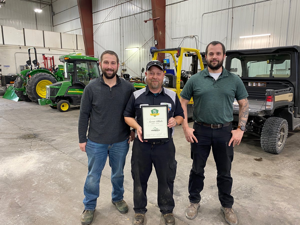 Congratulations Aaron, on 15 years of service with True North Equipment. Thank you for all you do!!