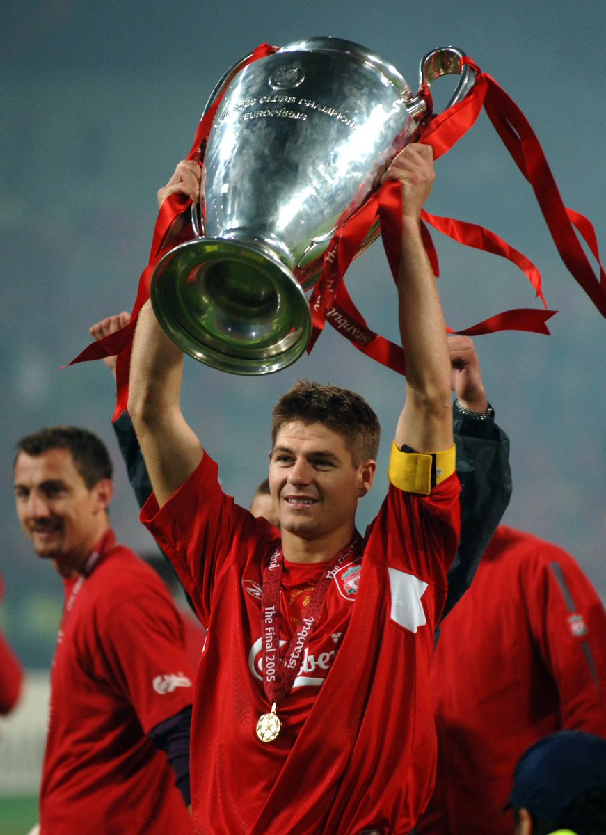 TheAnfieldBuzz's tweet photo. The only player in the history of football to score in a Champions League Final, FA Cup Final, League Cup Final and the Europa League Final.

Steven Gerrard, ladies and gentlemen. #LFC https://t.co/BHvTjaFnhP