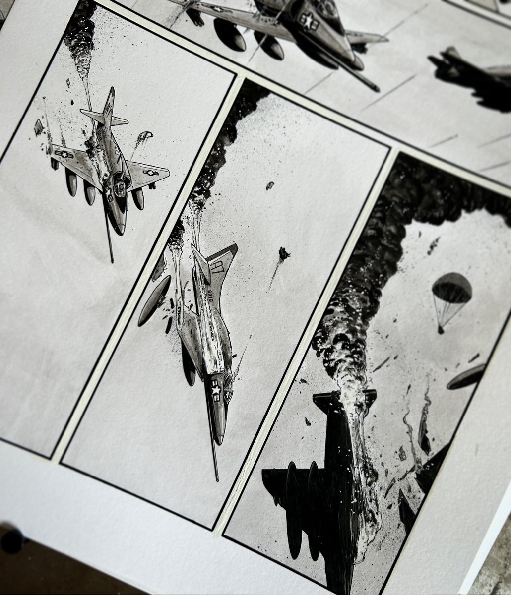 ColinDyer71's tweet photo. I love when I get to use vertical panels! #comicartist #inks #VietnamWar https://t.co/FLNaPAH2Lk