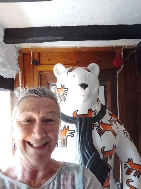 Louise is all smiles with "Foxes" by <a href="/maumauart/">MauMau</a>, and you can be too! Join our live auction at the Landmark Theatre on Friday, September 15th, and find your bear buddy. 🐻✨

Get ready to bid, create lasting memories, and make an impact. See you at the auction! 🌟 <a href="/CHSW/">Children's HospiceSW</a>