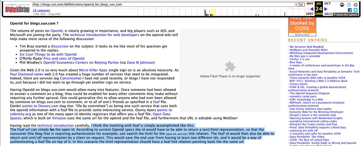 kidehen's tweet image. Henry is THE reason that I (and many others across the #WebID community) became passionate about leveraging the #Web&apos;s core (#HTTP Names &amp;amp; Addresses) + #TLS as a powerful stack for delivering user-controlled and pseudonymous self-sovereign #Identity. 

web.archive.org/web/2008072409…