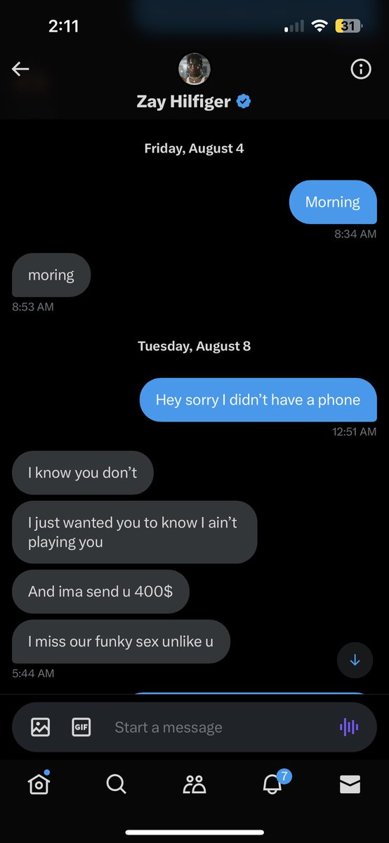<a href="/zayhilfiger/">Zay Hilfiger</a>  you said you were gonna delete the pictures &amp; you didn’t. You said you’ll send me 400 dollars to keep the videos up &amp; you didn’t. Either delete them or send me my money🤦🏽‍♀️