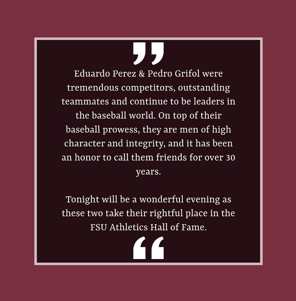 It’s Hall of Fame Weekend, and we’re inducting two of our own in <a href="/PerezEd/">Eduardo Perez</a> and Pedro Grifol.

A word from Perez and Grifol’s former teammate Link Jarrett 👇