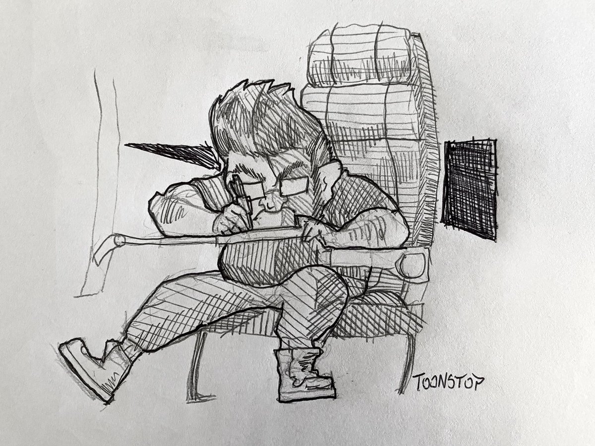 toonstop's tweet photo. In which John tries to go to Philadelphia by flying to Charlotte, NC.
(Cancelled flights on a work trip.)
#toonstop #cartoon #comic #comicjournal #cancelledflight✈️ https://t.co/cvAbWctCtG