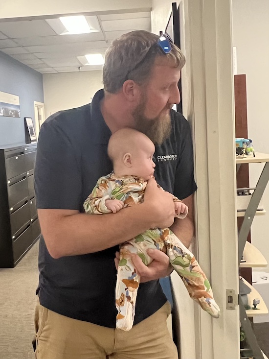 We've conquered a short but busy week at Clear Water! Nick Buckner wins this week's #fridayphoto contest with his shot of Duncan and little Samantha stopping by the office. We're always happy to have a chat with our smallest fans! #watertreatment #environment #forthefuture