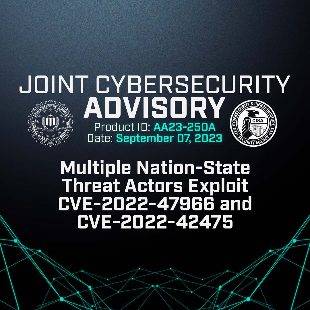 The #FBI, @CISAgov and @US_CYBERCOM released a joint #CybersecurityAdvisory warning that nation-state threat actors have exploited vulnerabilities to compromise an organization in the aeronautics sector. Learn how to protect against similar activity: ic3.gov/Media/News/202…