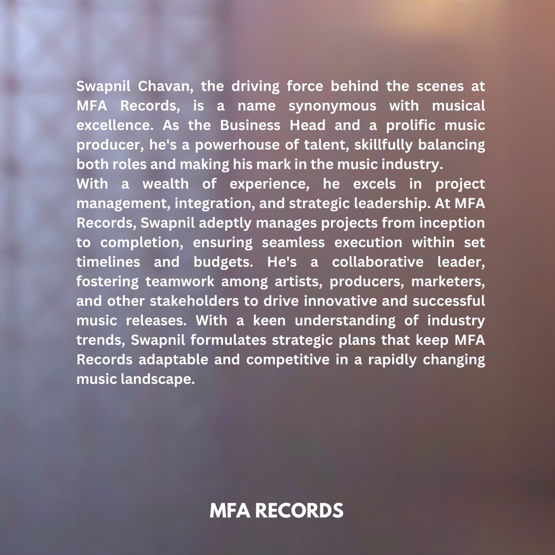 Recordsmfa's tweet photo. • Unlock the synergy behind the sound. Get to know the brilliant minds fueling the music magic at MFA Records! 🎵🔥 

@anuragsinhamusic @officialswapnilll @digital_atishay 

#mfarecords #mfa #records #anuragsinhamusic #swapnilchavan #atishaysinha #musiclabel https://t.co/XzaYMixsx8
