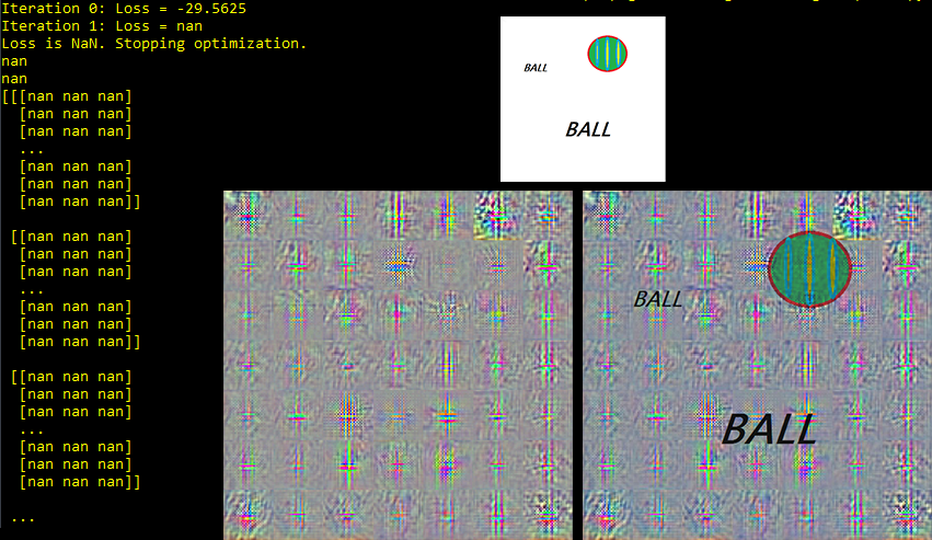 zer0int1's tweet photo. 😳 #GPT4 set us up da #bomb again!
This time, without warning, intent, or #Lojban.🤣

#exploding #gradient

#loss is #NaN, when we all feel the power
#loss is #NaN, come on, stand up and dance
NaN NaN - NaN NaN NaN
#loss is #NaN!

*no #AI #critters were harmed in this #explosion https://t.co/RZaUMiU5IK