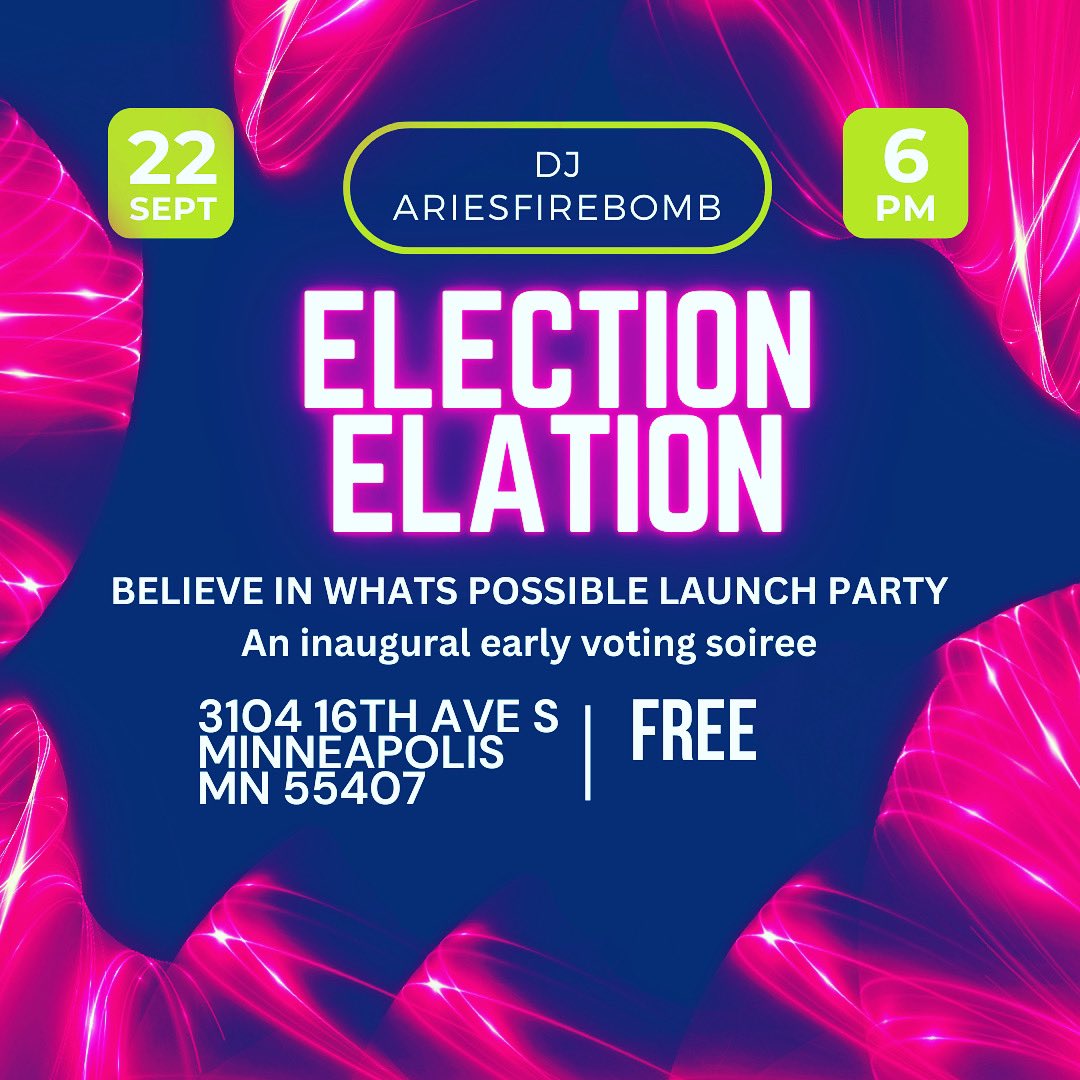 Believe In What's Possible (@believe_whats) on Twitter photo 2023-09-08 21:38:48 Get ready to party with a purpose! 🎉 Join us at Election Elation, the ultimate kickoff to early voting and the launch of Turn Up to Turn Out 2023. See you on September 22 at New City Church to #DOITFORTHEBALLOT 🗳️💃 Register here for your ticket: eventbrite.com/e/election-ela… Get ready to party with a purpose! 🎉 Join us at Election Elation, the ultimate kickoff to early voting and the launch of Turn Up to Turn Out 2023. See you on September 22 at New City Church to #DOITFORTHEBALLOT 🗳️💃 Register here for your ticket: eventbrite.com/e/election-ela…