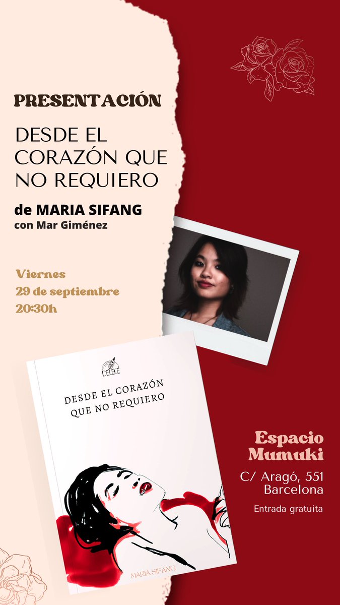 🔴| El 29/09 presento "Desde el Corazón que no Requiero" junto con <a href="/LaUmi38564710/">Umi</a>, ilustrador del libro. 

En <a href="/espaciomumuki/">Espacio Mumuki</a>, puedes asistir a eventos culturales mientras disfrutas de una excelente comida y bebida. 

¡Nos vemos!💗