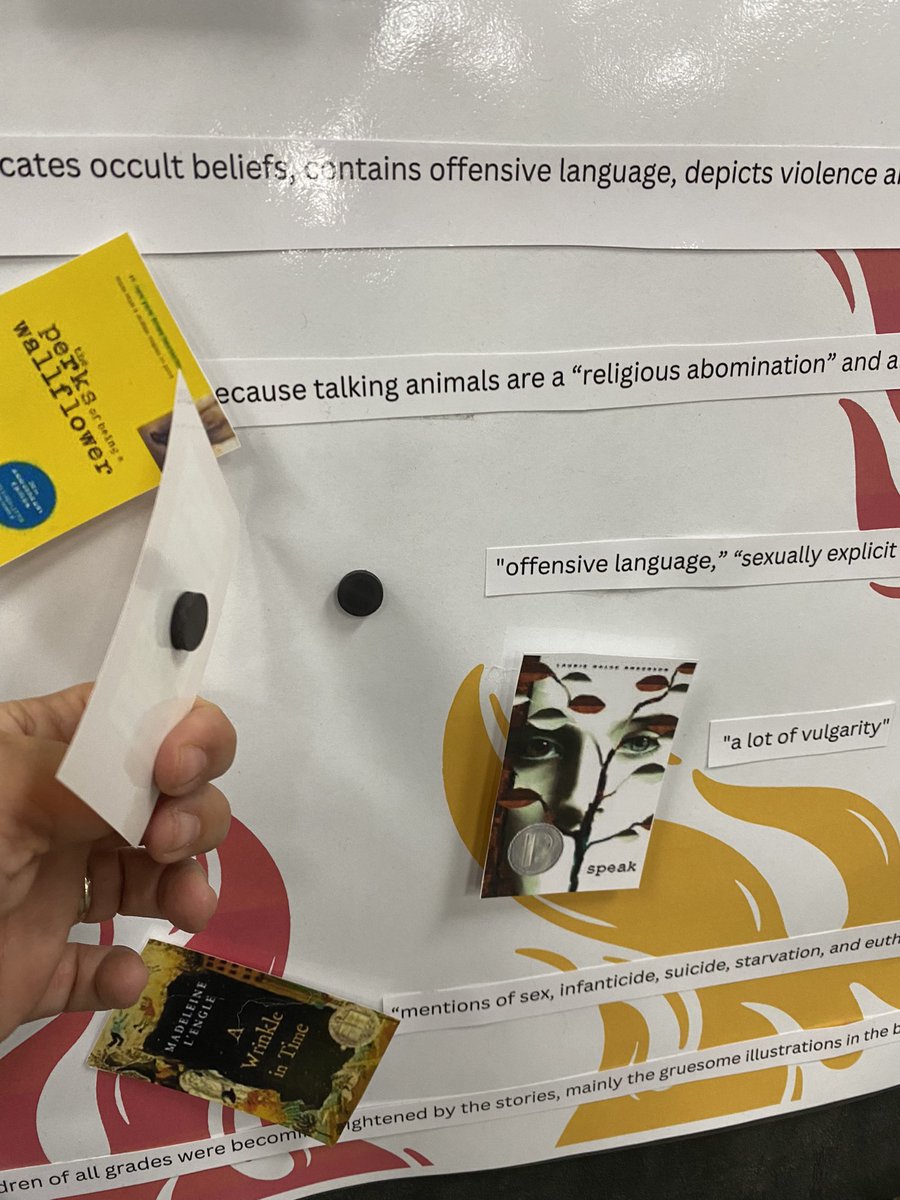 Happening at the library! Stop by to match the banned book with the reason why it was banned! Warning: some reasons may surprise you. #KnightReaders #HanksKnights #fREADomToRead