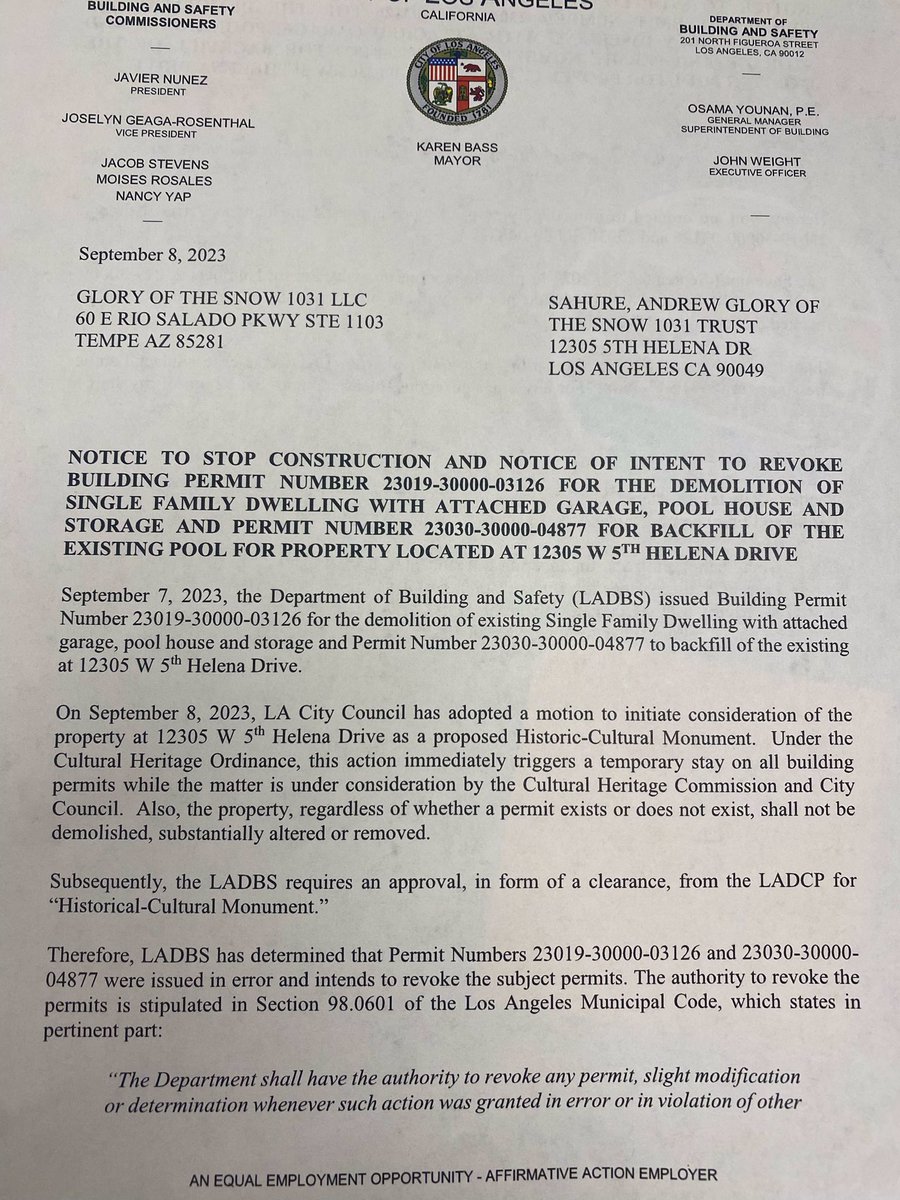 CraigFiegener's tweet photo. Here it is. 

The official notice halting demolition work at Marilyn Monroe’s former Brentwood home. 

#LosAngeles https://t.co/LetVLkQb7W