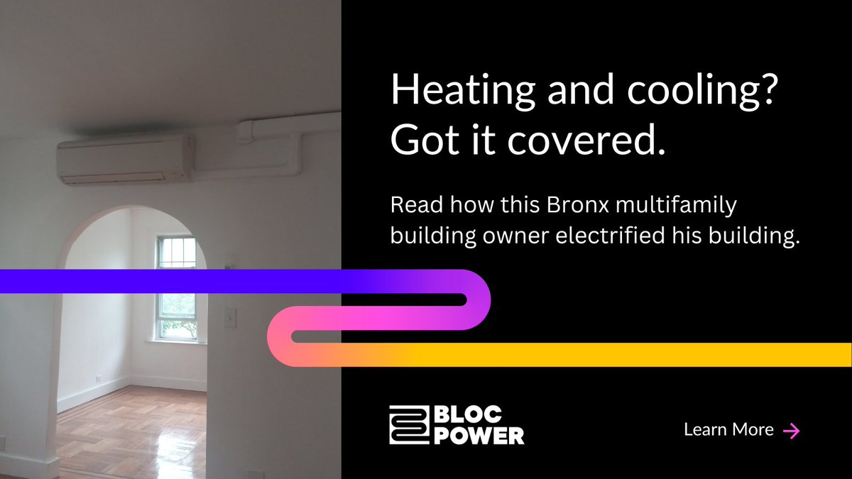 BlocPower (@blocpower) on Twitter photo 💚 Improve Comfort with Modern Heating and Cooling! ⚡️🏙️
Learn how this Bronx multifamily building brought the benefits of electrification through heat pumps to tenants, reducing carbon emissions. Click the link for more: ow.ly/REJA50PJwQR 💚 Improve Comfort with Modern Heating and Cooling! ⚡️🏙️
Learn how this Bronx multifamily building brought the benefits of electrification through heat pumps to tenants, reducing carbon emissions. Click the link for more: ow.ly/REJA50PJwQR