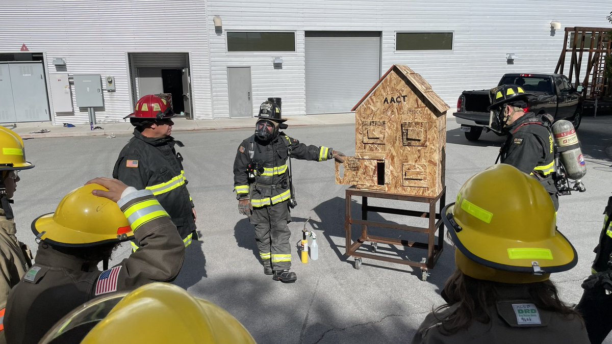 TMFPD's tweet image. The @aactreno Fire Science class took part in a smoke flow path  demonstration; how smoke behaves with different ventilation in adjoining rooms. We are proud to see our students engaged and excited about the future. #futurefirefighter @WashoeSchools