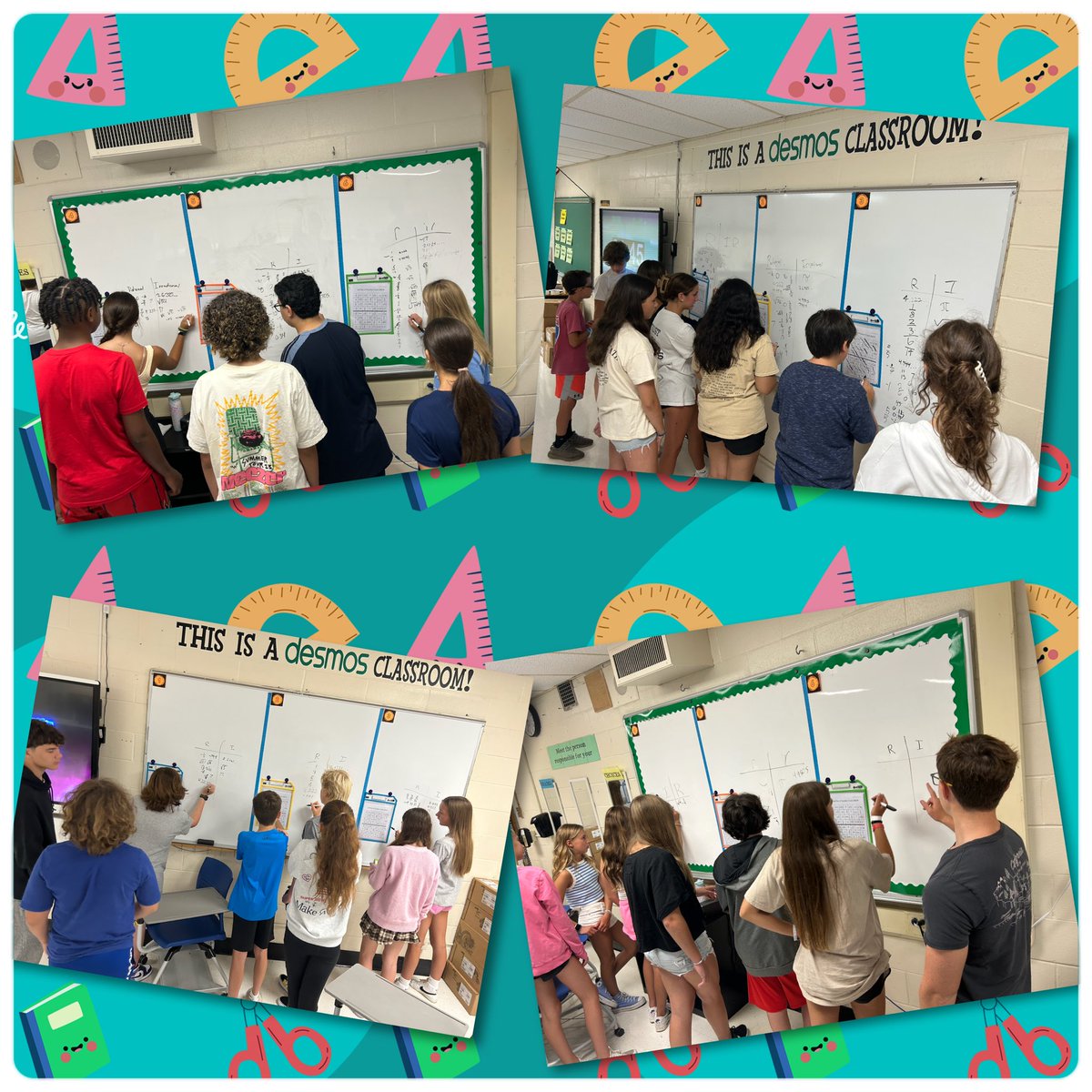 vertical non-permanent surfaces encourage collaboration in math!