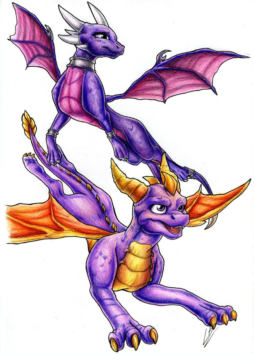 It's #SpyroCommunityDay? I better not miss out on that! I need to draw more of my favourite Purple boy! 💜💚

These artpieces are old, I TRULY need to step up my game with him xD 💜

#SpyroTheDragon #art #artist #ArtistOnTwitter #artwork #fanart #drawing #illustration