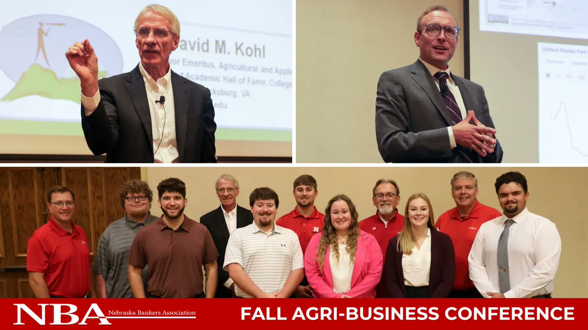 Nebraska Bankers Association (@nebankers) on Twitter photo We were pleased to hear from Dr. David Kohl and Mike Pearson for day two of our Fall Agri-business Conference. We also welcomed summer and fall ag interns from the <a href="/UNLAgEcon/">Nebraska Ag Economics</a> Ag Banking & Finance program.
<a href="/VTAgEcon/">Virginia Tech AgEcon</a>
<a href="/PearsonCattle/">Mike Pearson</a> We were pleased to hear from Dr. David Kohl and Mike Pearson for day two of our Fall Agri-business Conference. We also welcomed summer and fall ag interns from the <a href="/UNLAgEcon/">Nebraska Ag Economics</a> Ag Banking & Finance program.
<a href="/VTAgEcon/">Virginia Tech AgEcon</a>
<a href="/PearsonCattle/">Mike Pearson</a>