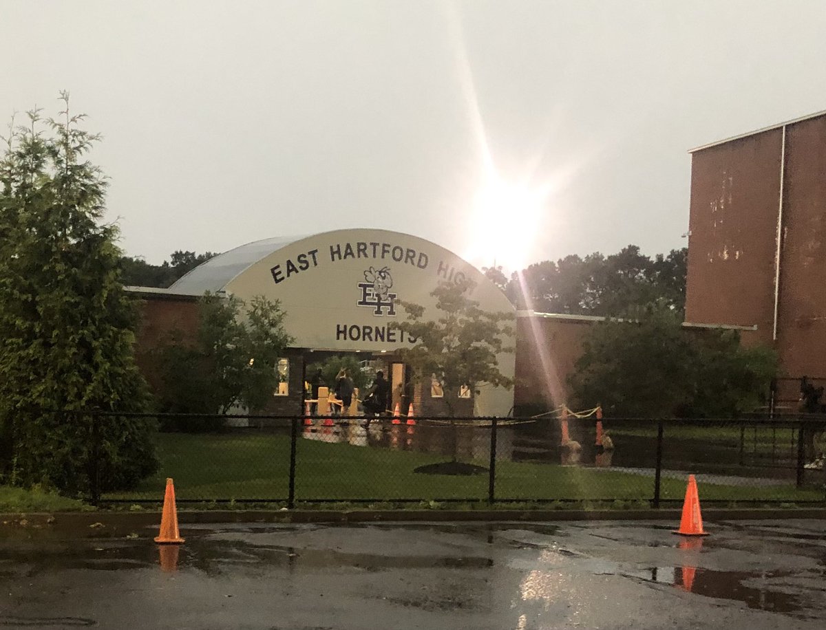 There will be a football game, just later than scheduled. No. 5 Maloney kicks off season at East Hartford in 90 minutes as thunderstorms push kickoff to 8 p.m. #cthsfb