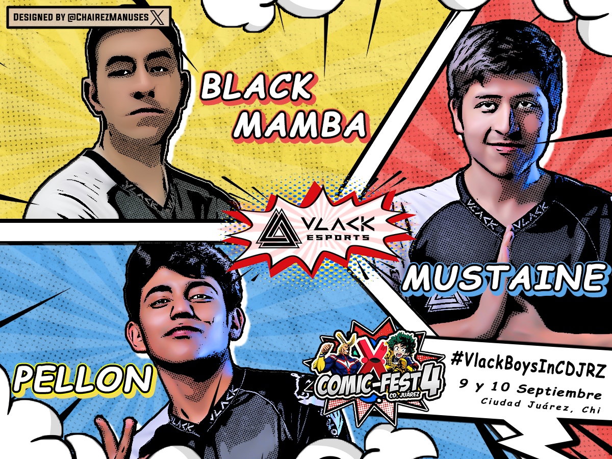 Invasión a la Frontera 🖤
Nuestros players se darán una vuelta a Cd Juárez con miras en traer el #1 del Comic-Fest 4 a la Laguna, aunque el nivel no lo hará fácil 💪
<a href="/ChavezEcheverry/">OTH/EFG BlackMamba</a>
<a href="/DanMustaineTRC/">Mustaine</a>
<a href="/Xpellondelrio/">Victor Del Rio</a>

¿A cuál VlackBoy apoyarán este fin? 

#VlackEsports #VlackBoys