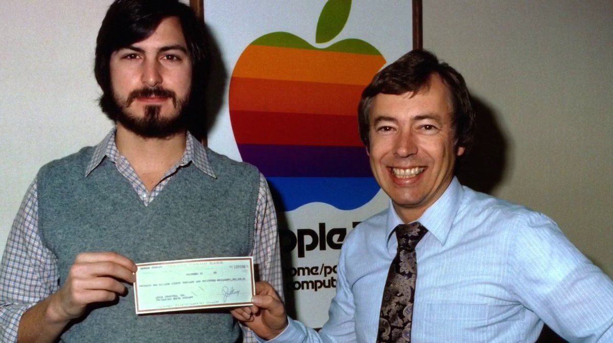 Apple’s first investor was Mike Markkula. He put in $250,000 for 1/3 of the business. Today, 1/3 of Apple is worth $930 billion.