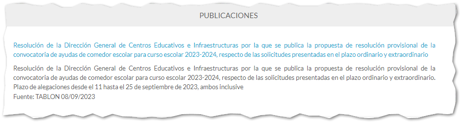 CeipCarmen's tweet photo. #AYUDASCOMEDORESCOLAR
Publicada en el TABLÓN DEL CIUDADANO de Educarm la RESOLUCIÓN PROVISIONAL de las AYUDAS DE COMEDOR 2023-2024.
https://t.co/QnbZpUmhE2 https://t.co/8KWdaDvvNg