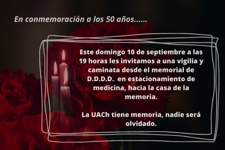 Actividad conmemorativa en #Valdivia, desde el campus Isla Teja de la Universidad Austral hacia hasta de la memoria, agradecería difundir.
#50AnosDelGolpe