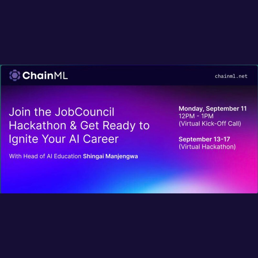 🚀 Join the JobCouncil Hackathon by ChainML, a 2-week virtual sprint for data scientists, developers, and tech pros! Dive into generative AI and LLMs, create innovative solutions, and boost your AI profile. Register now! 🔗 careers.womxndsto.com/companies/chai…

#JobCouncil #CouncilAI