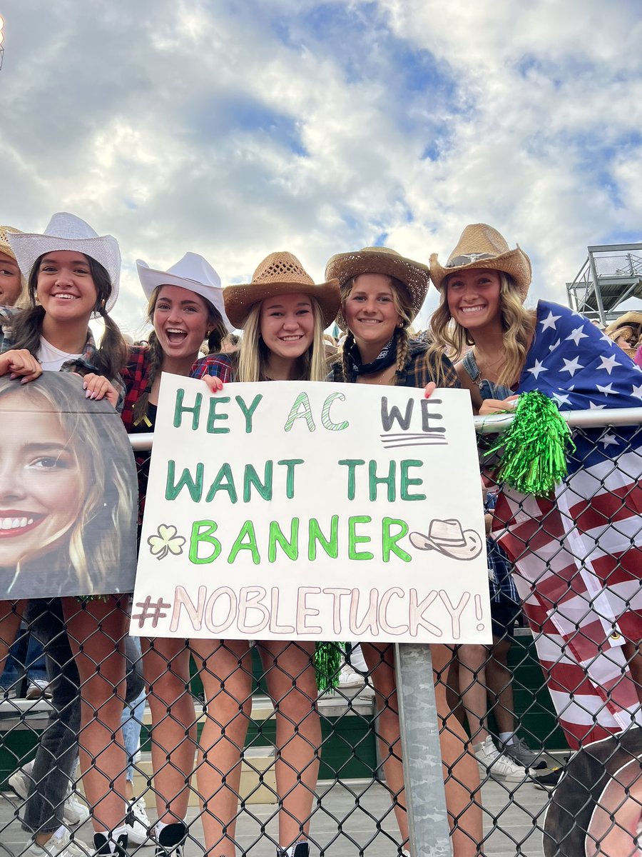 TIME FOR #TheZone8!!! First stop: @NoblesvilleFB at @ShamrockFB @rocksathletics students know what’s up #WeWantTheBanner