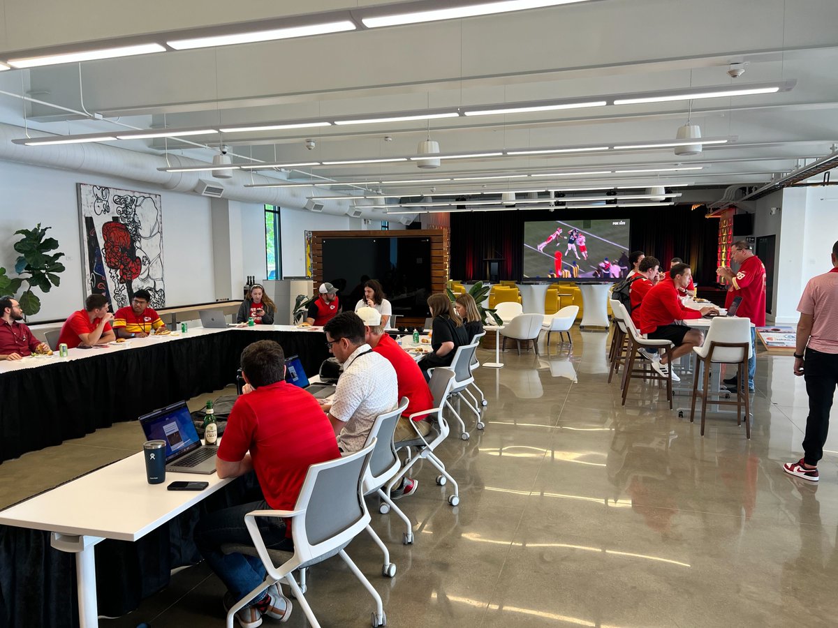 Cyderes's tweet photo. There's nothing quite like a Chiefs game to bring out the true colors of our KC team! Throwback to our grill out to celebrate the Chiefs' first football game of the season.
#TGIF #Cybersecurity #Cyderians https://t.co/O1YLWwF12u