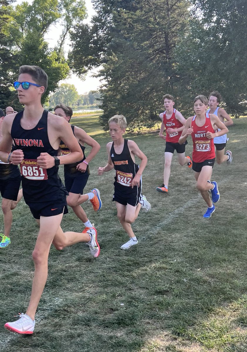 8th grader Kieran leads the JV with his first time under 19minutes this season