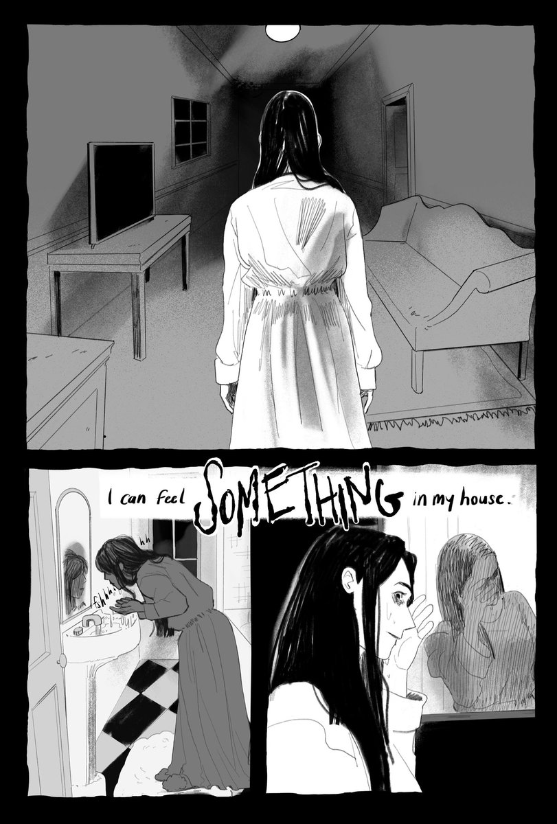 debuting a new horror comic with the lovely @ezsinclair ❣️THERE'S SOMETHING IN MY HOUSE at SPX this weekend! Please stop by and take a look 👁️👁️