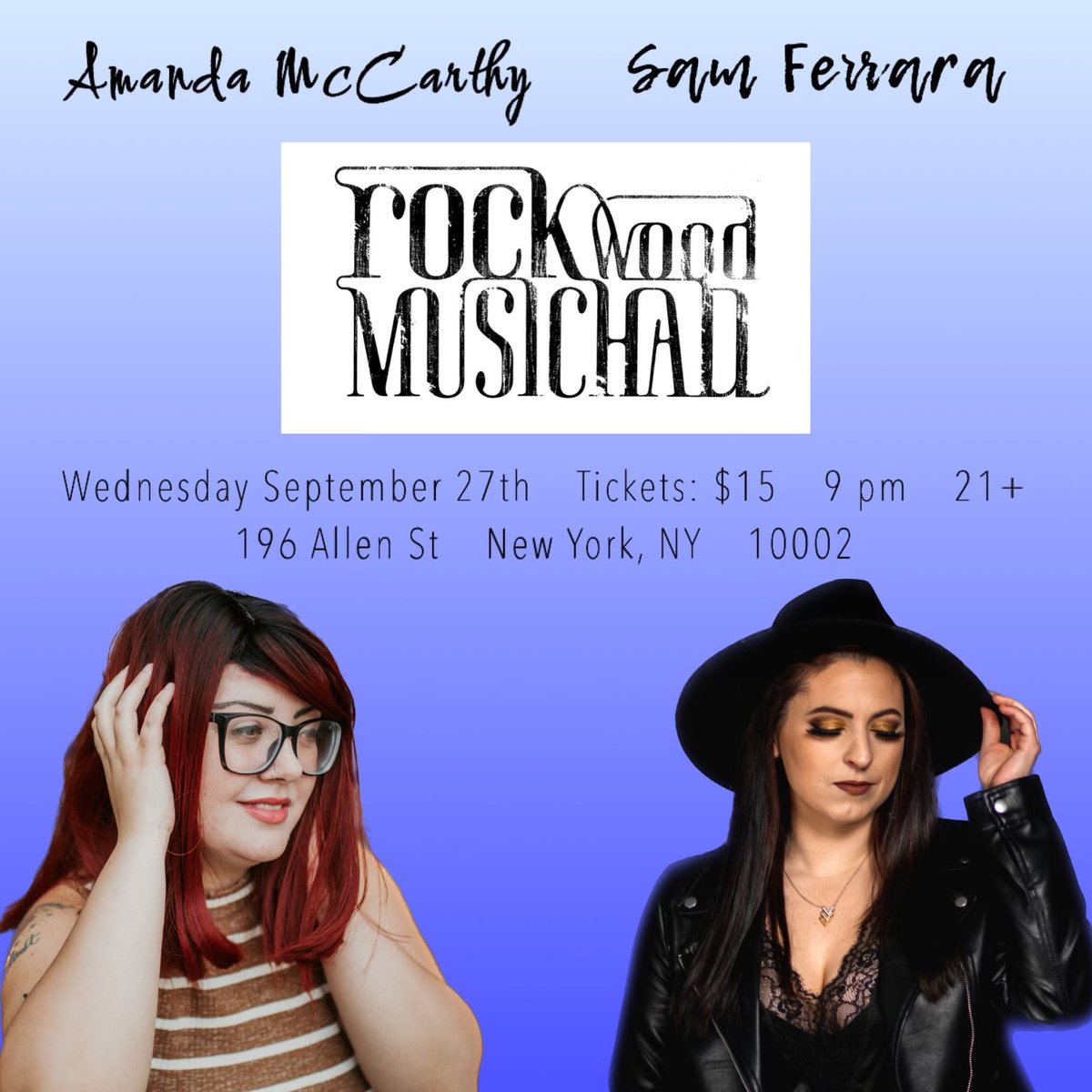 🚨NY/NYC🚨

The besties are coming back to town!!!!🍎🎤🎸
Come see us on September 27th at <a href="/RockwoodNYC/">Rockwood Music Hall</a>!!!! 

Grab your 🎫’s here: ⬇️
rockwoodmusichall.com/event/amanda-m…