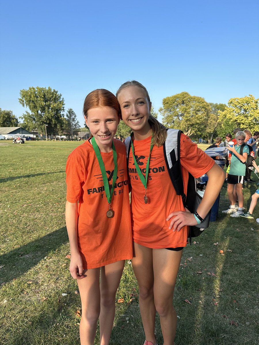 7th grader Mara Brock gets her first piece of High School Hardware finishing 14th and Emily Reid finishes 10th in the JV race
