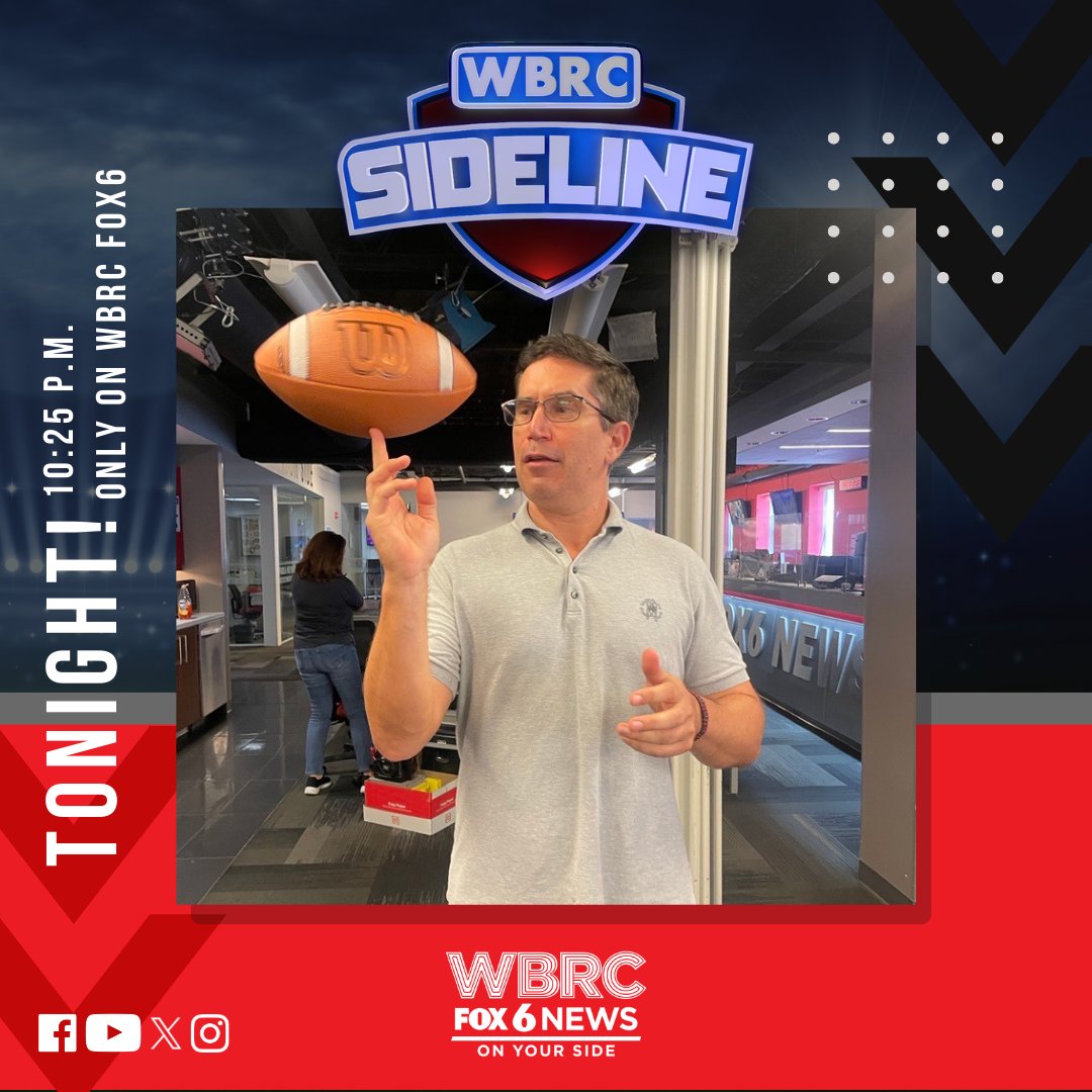 <a href="/russellwbrc/">Russell  Jones</a> is ready for some Sideline fun! Join WBRC FOX6 News tonight at 10:25! 🏈 tinyurl.com/25m3hfbh?utm_s…